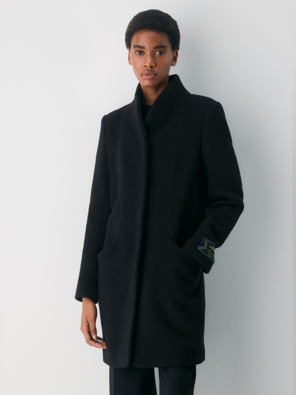 Atitzia Wilfred The Cocoon Coat Soft Wool Cashmere Funnel-neck Mid-length XXL